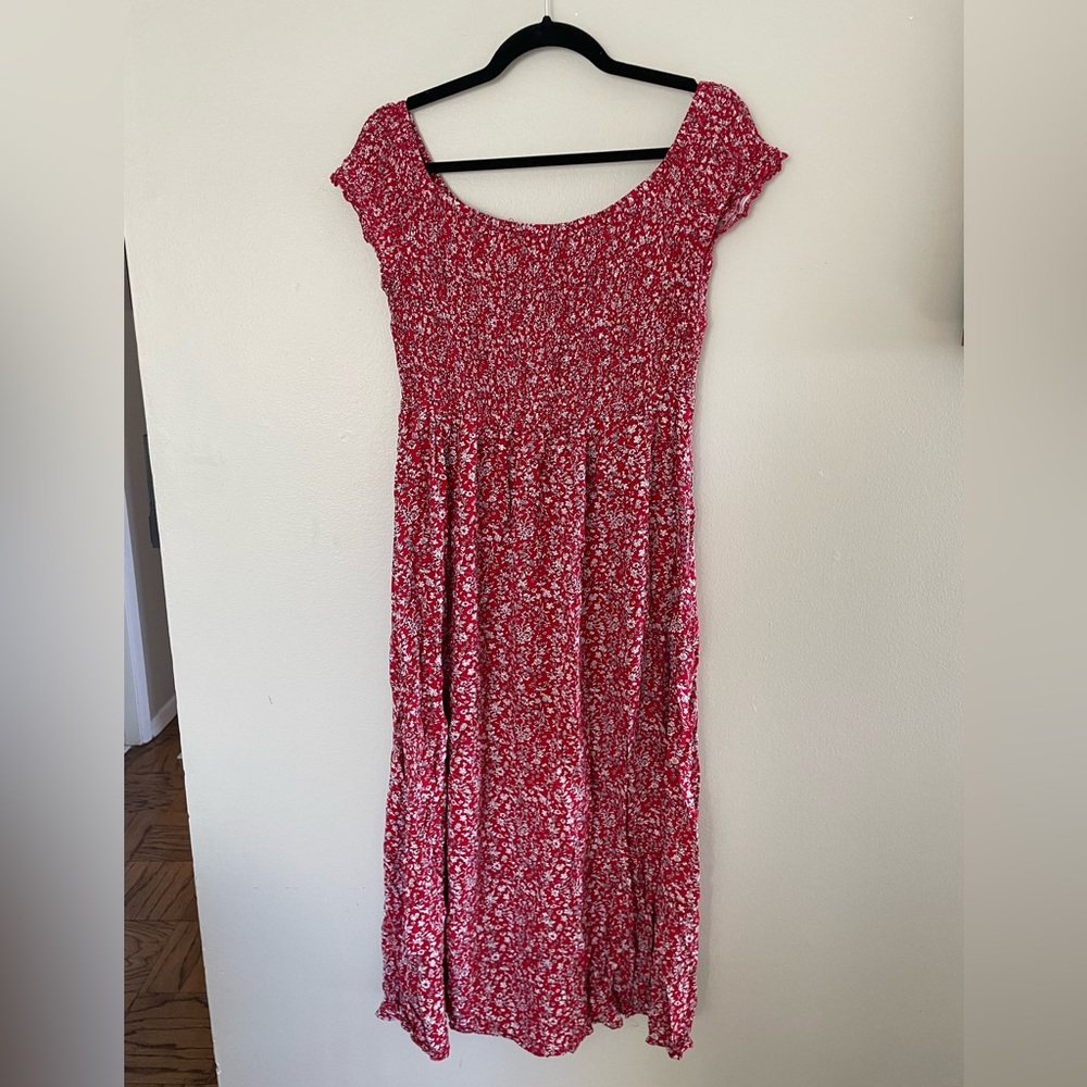 SHEIN Red Floral Maxi Dress
